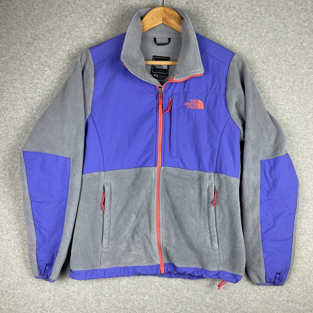 The North Face Jacket Womens Medium Gray Purple Denali Polartec Fleece Full Zip